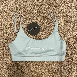 Sage white fox crop top